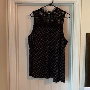 High Neck Black Blouse